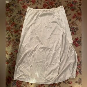 women’s full length white slip skirt lace one size